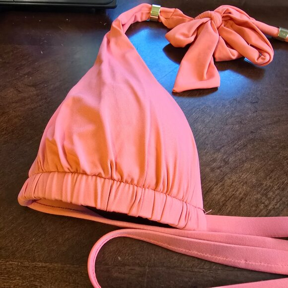 Lauren Ralph Lauren Women Bright Sz 4 Orange Bikini Triangle Swim Ladies Junior - Picture 2 of 16